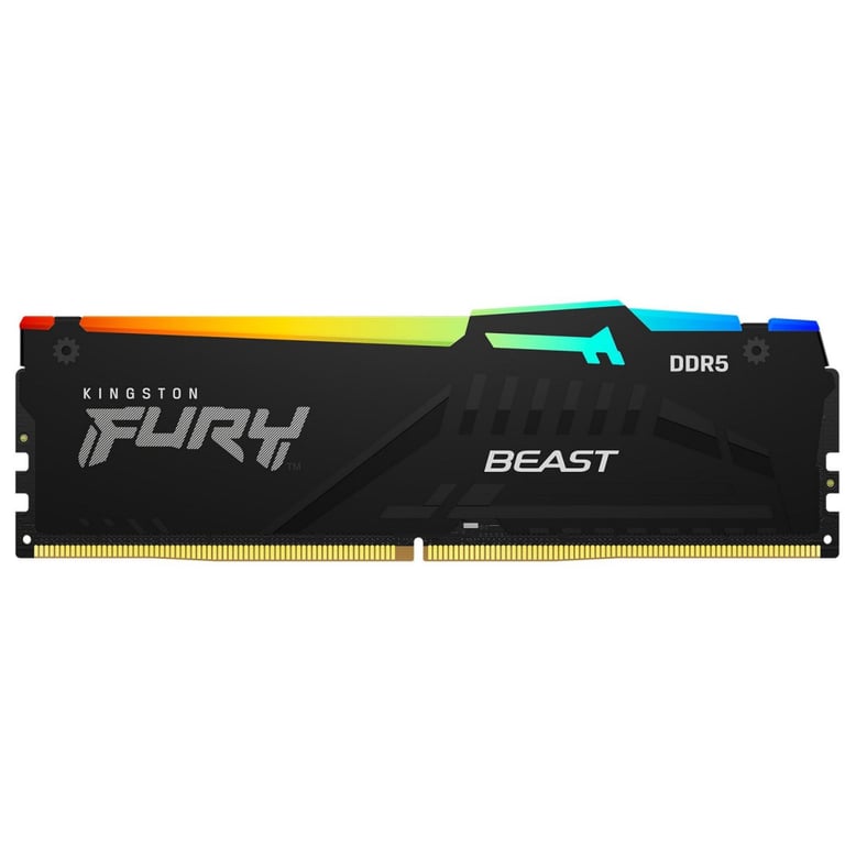 Модуль пам'яті для комп'ютера DDR5 16GB 5200 MHz Beast Black RGB Kingston Fury (ex.HyperX) (KF552C40BBA-16) - фото 1