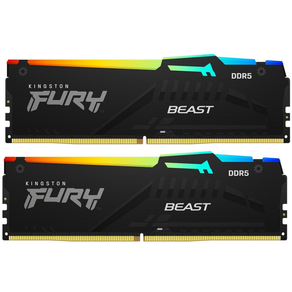 Модуль пам%27яті для комп%27ютера DDR5 16GB (2x8GB) 5600 MHz Beast RGB Kingston Fury (ex.HyperX) (KF556C40BBAK2-16) Модуль пам%27яті для комп%27ютера DDR5 16GB (2x8GB) 5600 MHz Beast RGB Kingston Fury (ex.HyperX) (KF556C40BBAK2-16)