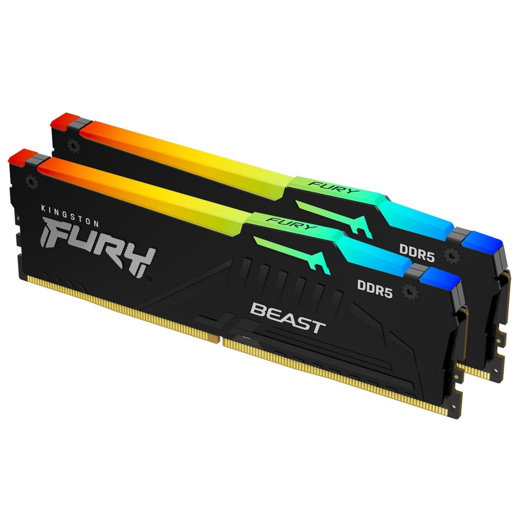 Модуль пам'яті для комп'ютера DDR5 16GB (2x8GB) 5600 MHz Beast RGB Kingston Fury (ex.HyperX) (KF556C40BBAK2-16) - фото 2 Модуль пам'яті для комп'ютера DDR5 16GB (2x8GB) 5600 MHz Beast RGB Kingston Fury (ex.HyperX) (KF556C40BBAK2-16) - фото 2