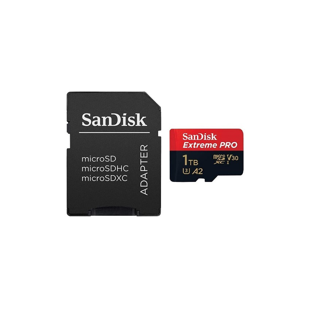Карта пам'яті SanDisk 1 TB microSDXC UHS-I U3 Extreme Pro+SD Adapter (SDSQXCD-1T00-GN6MA) - фото 1 Карта пам'яті SanDisk 1 TB microSDXC UHS-I U3 Extreme Pro+SD Adapter (SDSQXCD-1T00-GN6MA) - фото 1