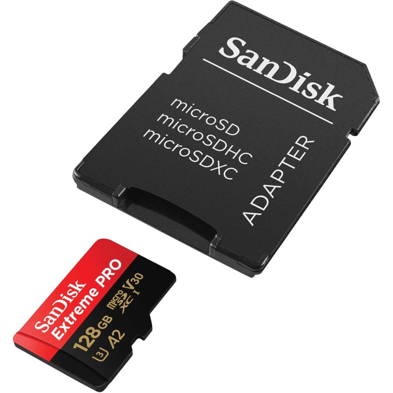 Карта пам'яті SanDisk 128 GB microSDXC UHS-I U3 Extreme Pro+SD Adapter (SDSQXCD-128G-GN6MA) - фото 4