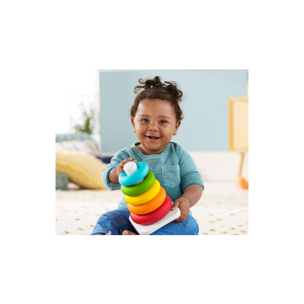 Розвиваюча іграшка Fisher-Price Пірамідка з еко-матеріалів (GRF09) - фото 6 Розвиваюча іграшка Fisher-Price Пірамідка з еко-матеріалів (GRF09) - фото 6