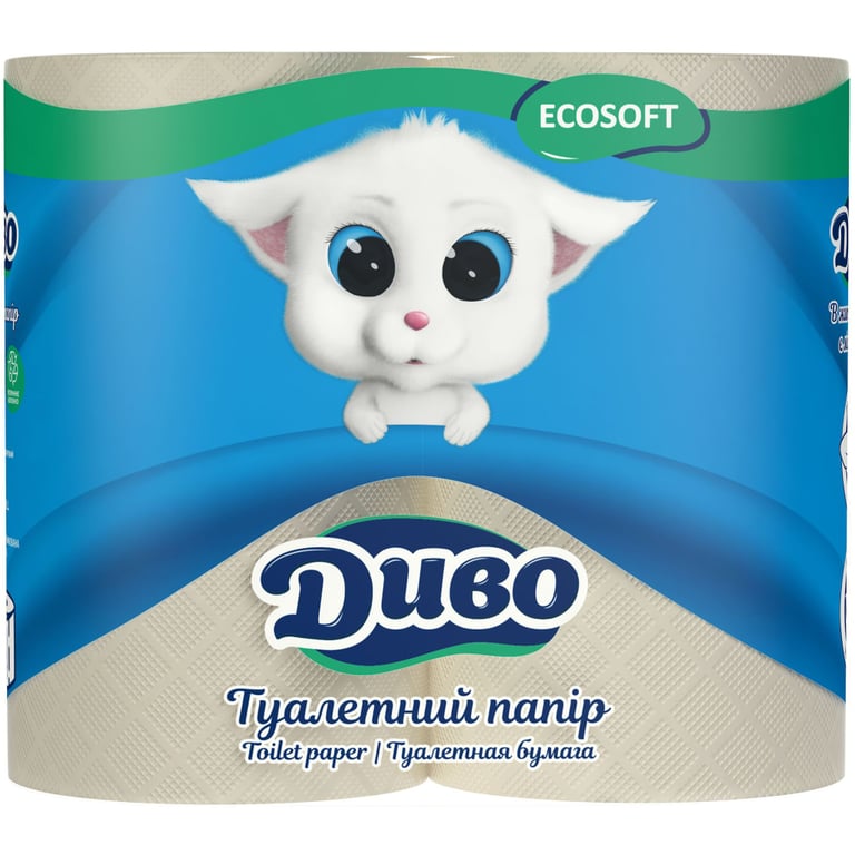 Туалетний папір Диво Ecosoft 2 шари сірий 4 рулони (4820003831892) - фото 1