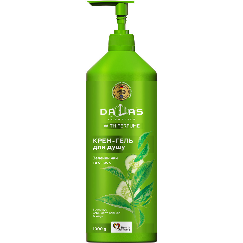 Гель для душу Dalas Cosmetics Зелений чай та огірок 1000 г (4260637722607)