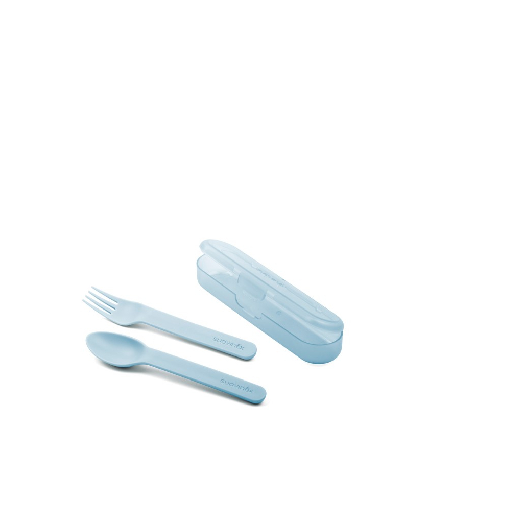 Набір дитячого посуду Suavinex Столові прибори синій (401237) - фото 1 Набір дитячого посуду Suavinex Столові прибори синій (401237) - фото 1