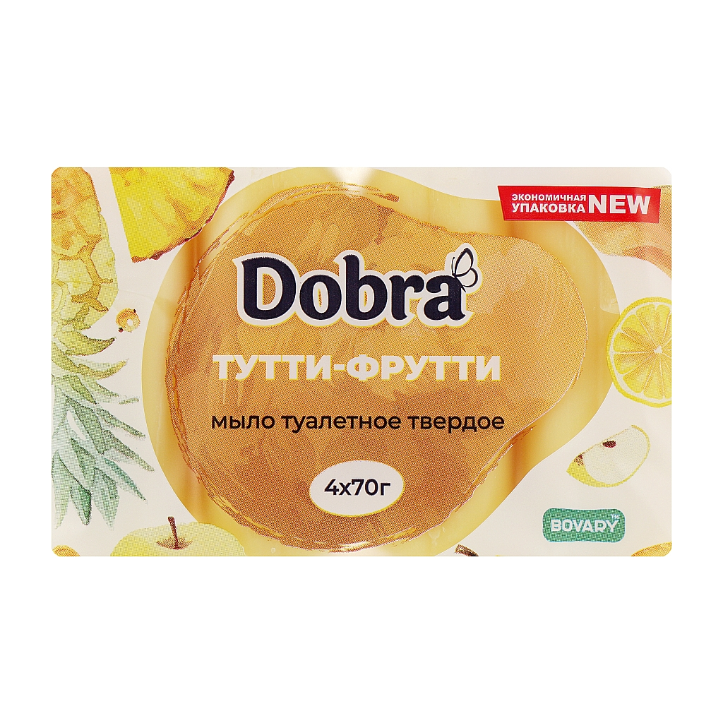 Тверде мило Dobra Тутті-фрутті 4 x 70 г (4820195504161) Тверде мило Dobra Тутті-фрутті 4 x 70 г (4820195504161)