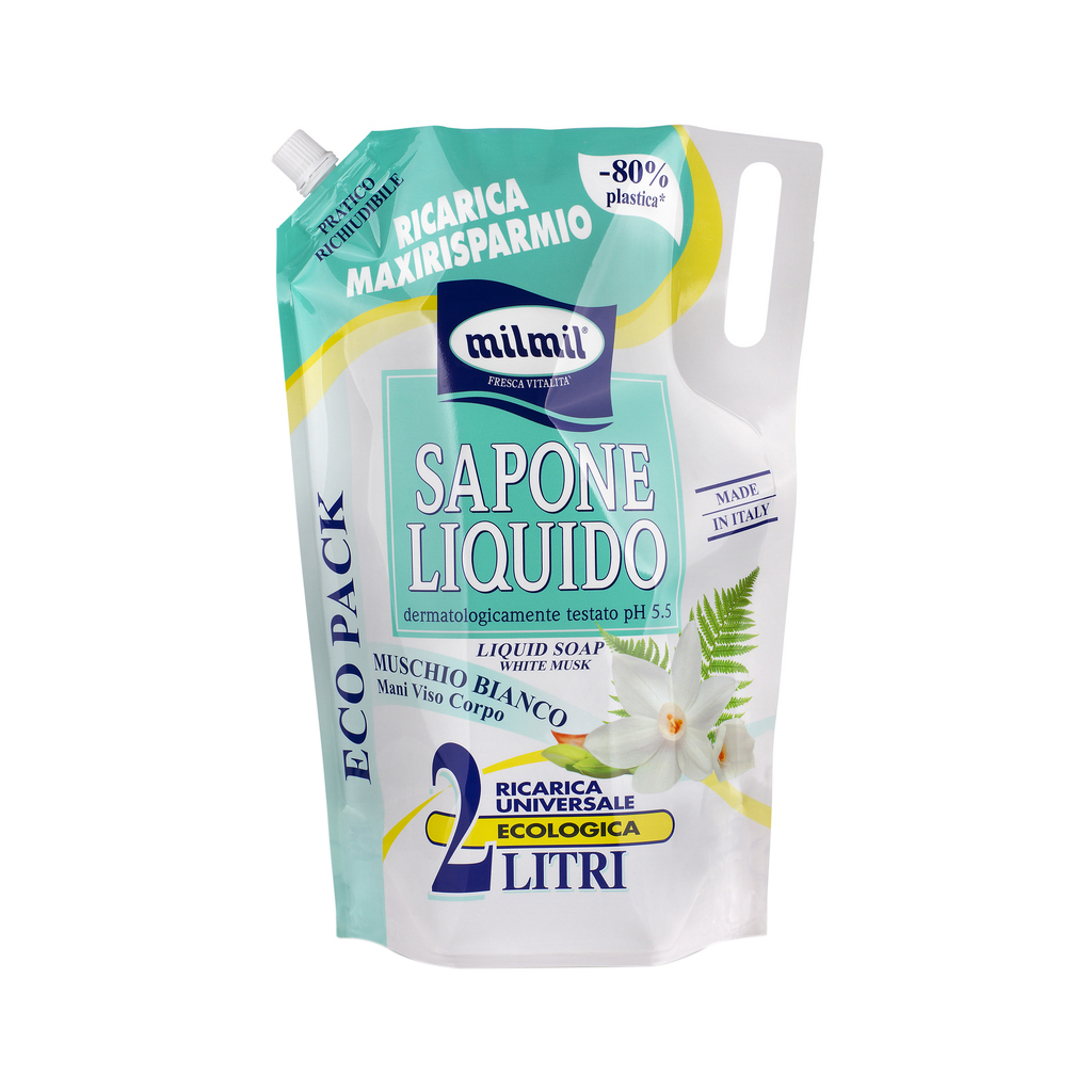 Рідке мило MilMil Білий мускус 2 л (8004120909498) Рідке мило MilMil Білий мускус 2 л (8004120909498)