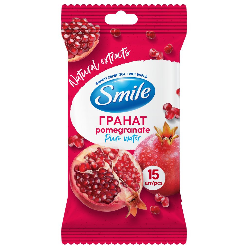 Вологі серветки Smile Daily Гранат 15 шт. (4820048481977) Вологі серветки Smile Daily Гранат 15 шт. (4820048481977)