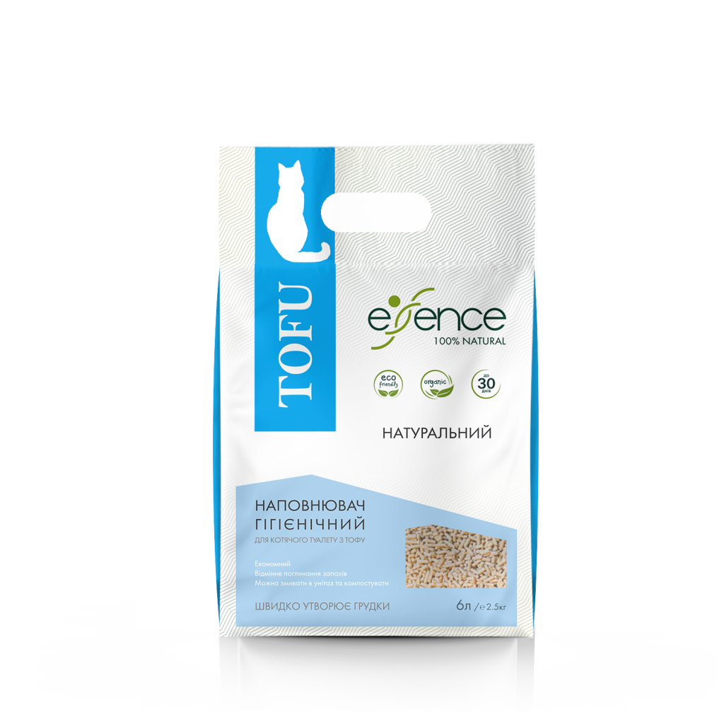 Наповнювач для туалету Essence Tofu натуральний 2 мм 6 л (4820261920031) Наповнювач для туалету Essence Tofu натуральний 2 мм 6 л (4820261920031)