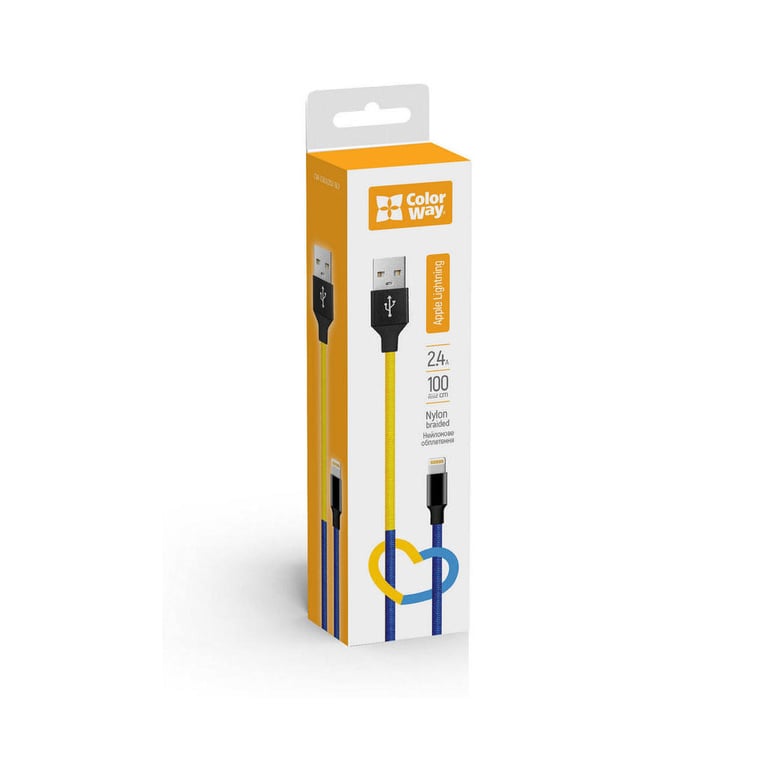 Дата кабель USB 2.0 AM to Lightning 1.0m National ColorWay (CW-CBUL052-BLY) - фото 6