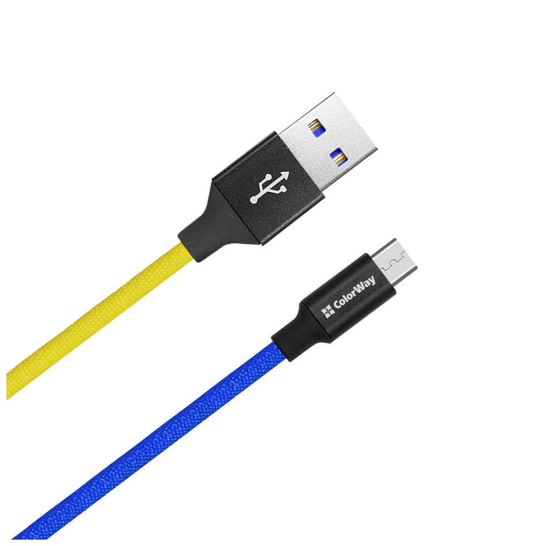 Дата кабель USB 2.0 AM to Micro 5P 1.0m National ColorWay (CW-CBUM052-BLY) - фото 2