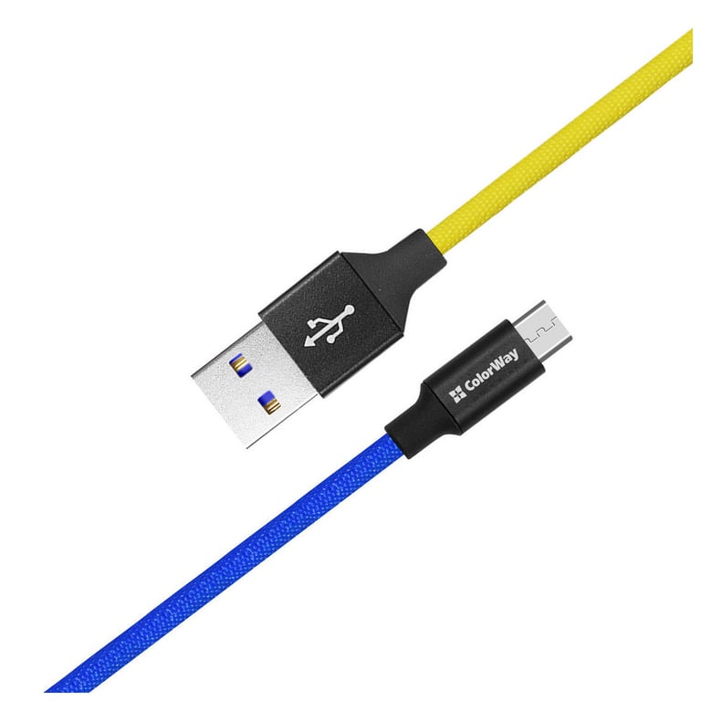 Дата кабель USB 2.0 AM to Micro 5P 1.0m National ColorWay (CW-CBUM052-BLY) - фото 3