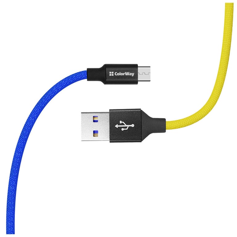 Дата кабель USB 2.0 AM to Micro 5P 1.0m National ColorWay (CW-CBUM052-BLY) - фото 4