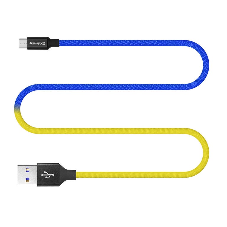 Дата кабель USB 2.0 AM to Micro 5P 1.0m National ColorWay (CW-CBUM052-BLY) - фото 5