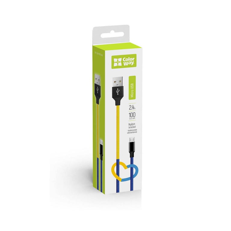 Дата кабель USB 2.0 AM to Micro 5P 1.0m National ColorWay (CW-CBUM052-BLY) - фото 6