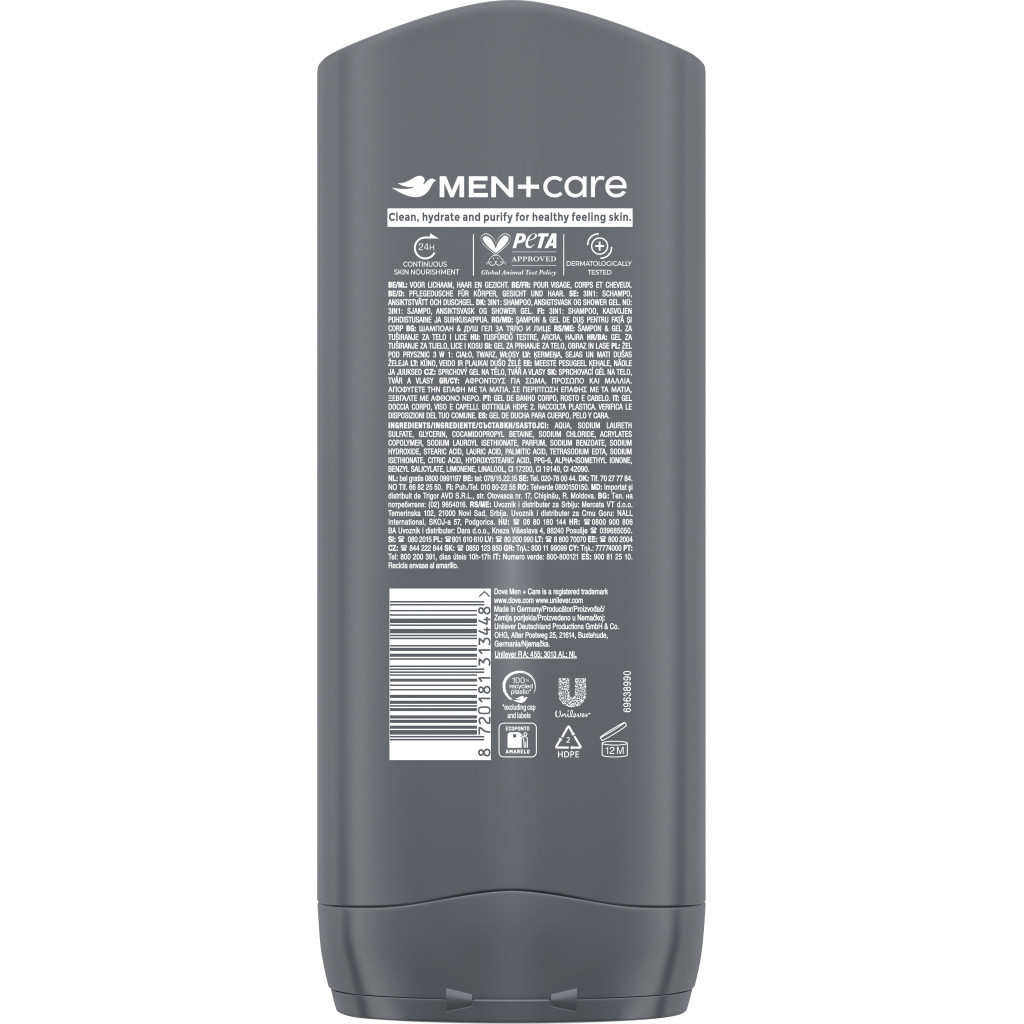 Гель для душу Dove Men+Care Чистота та комфорт 400 мл (8717644683149/8720181313448) - фото 2 Гель для душу Dove Men+Care Чистота та комфорт 400 мл (8717644683149/8720181313448) - фото 2