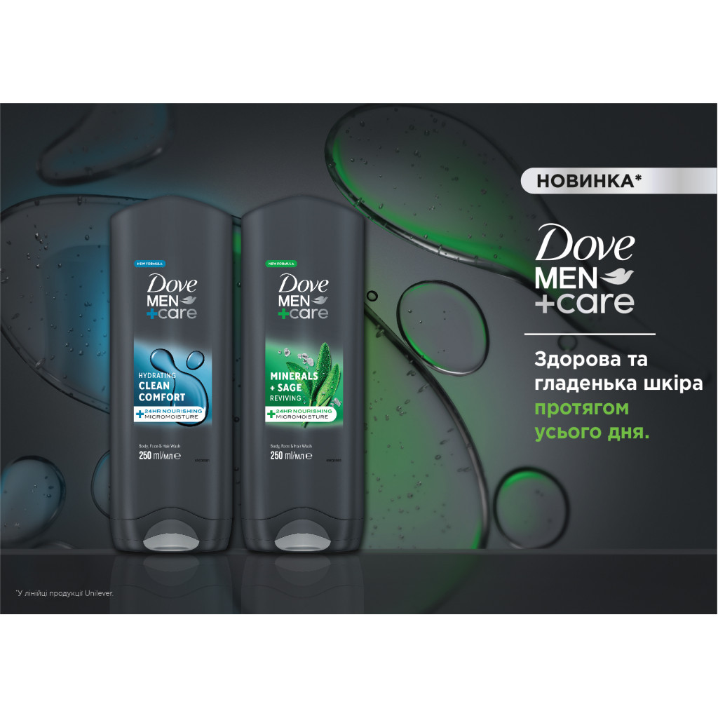 Гель для душу Dove Men+Care Чистота та комфорт 400 мл (8717644683149/8720181313448) - фото 4 Гель для душу Dove Men+Care Чистота та комфорт 400 мл (8717644683149/8720181313448) - фото 4