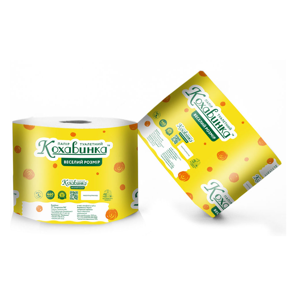 Туалетний папір Кохавинка Веселий розмір 1 шар 1 рулон (4820032450309) Туалетний папір Кохавинка Веселий розмір 1 шар 1 рулон (4820032450309)