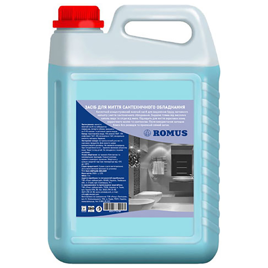 Рідина для чищення ванн Romus для сантехніки 5 л (4820137761385) Рідина для чищення ванн Romus для сантехніки 5 л (4820137761385)