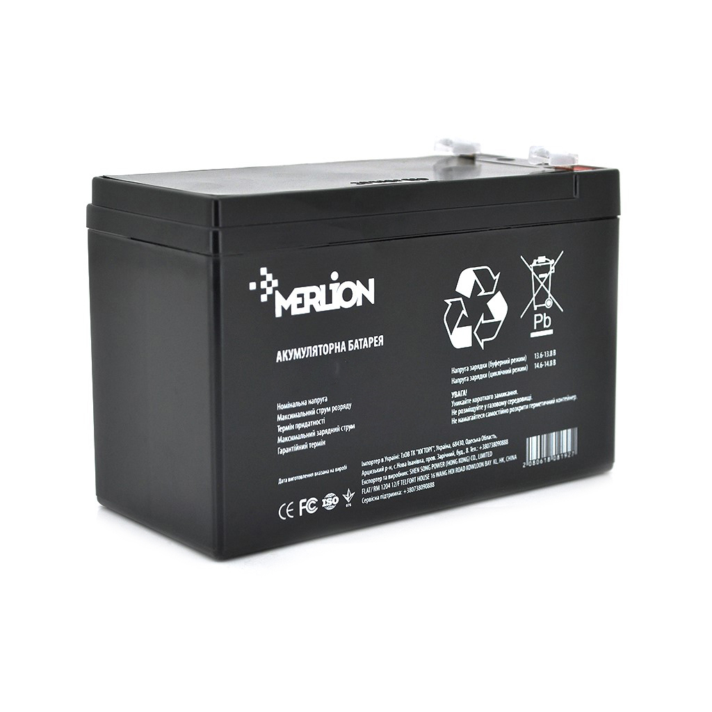 Батарея до ДБЖ Merlion GP1290F2B 12V-9Ah (GP1290F2B) - фото 1
