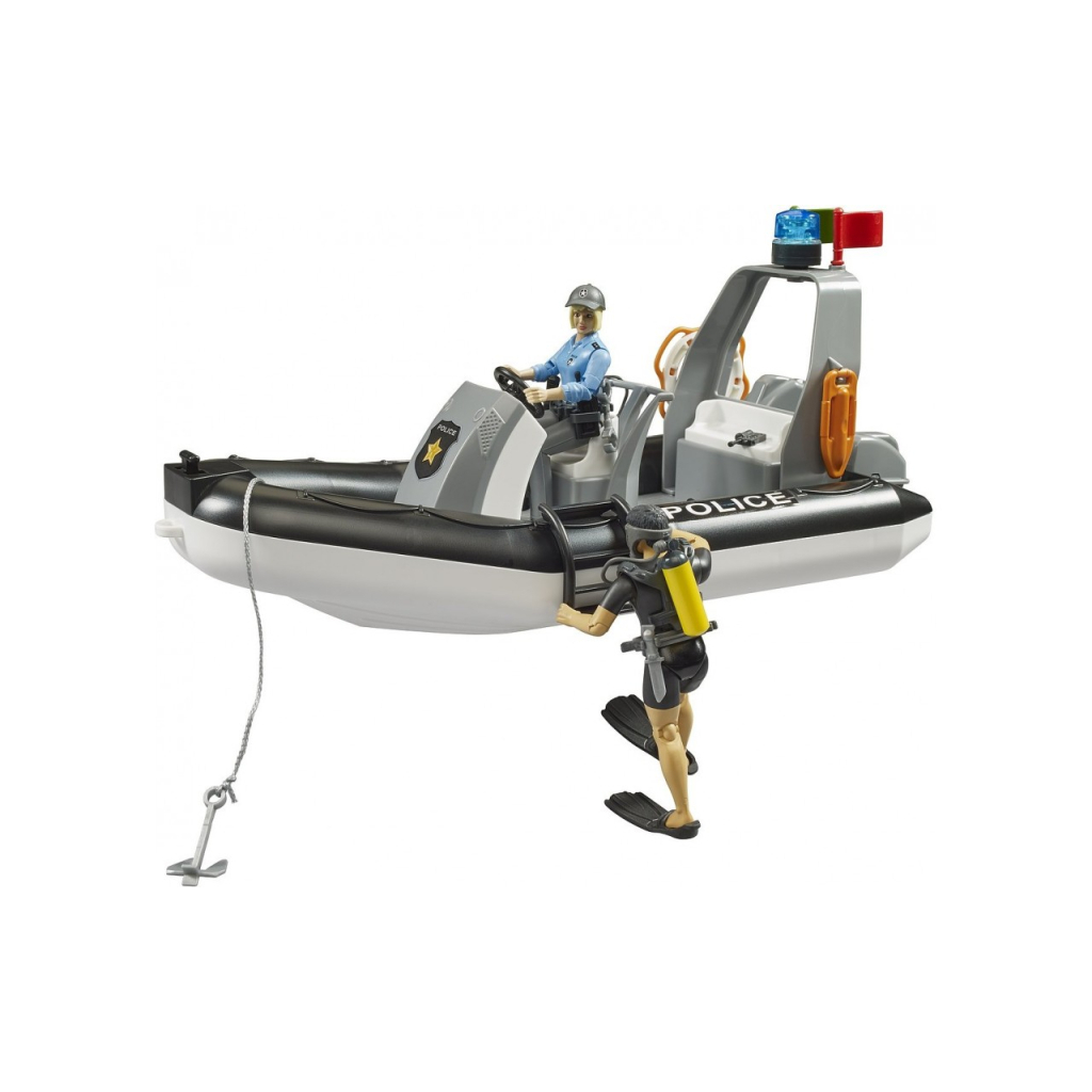 Спецтехніка Bruder Поліцейський пікап RAM 2500 з причепом, човном та фігурками (02507) - фото 5 Спецтехніка Bruder Поліцейський пікап RAM 2500 з причепом, човном та фігурками (02507) - фото 5