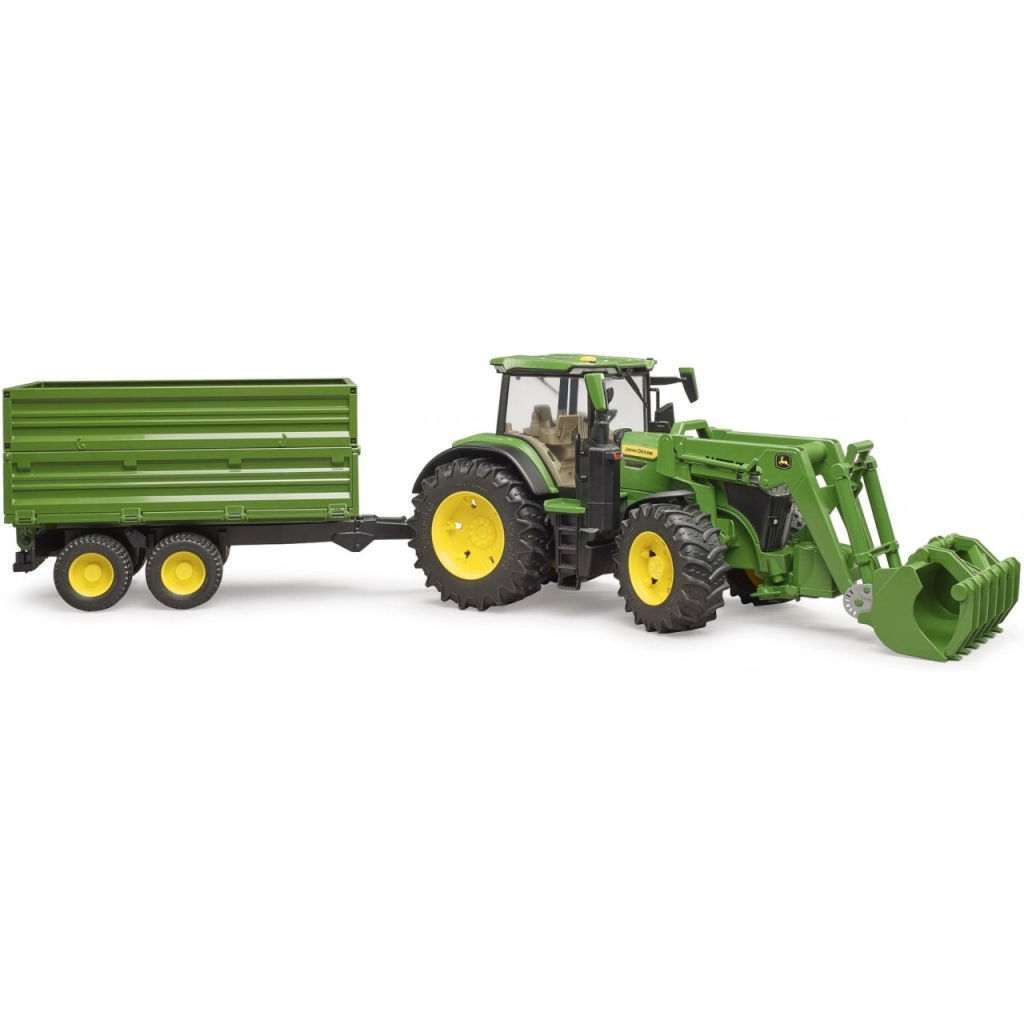 Масштабна модель автомобіля Bruder трактор John Deere 7R 350 з навантажувачем та причепом (03155) - фото 8 Масштабна модель автомобіля Bruder трактор John Deere 7R 350 з навантажувачем та причепом (03155) - фото 8