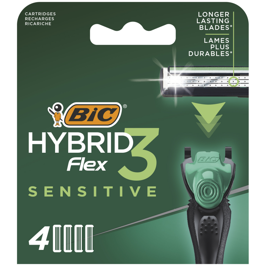 Змінні касети Bic Flex 3 Hybrid Sensitive 4 шт. (3086123644878) - фото 1