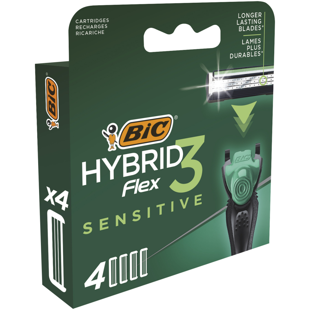Змінні касети Bic Flex 3 Hybrid Sensitive 4 шт. (3086123644878) - фото 2 Змінні касети Bic Flex 3 Hybrid Sensitive 4 шт. (3086123644878) - фото 2