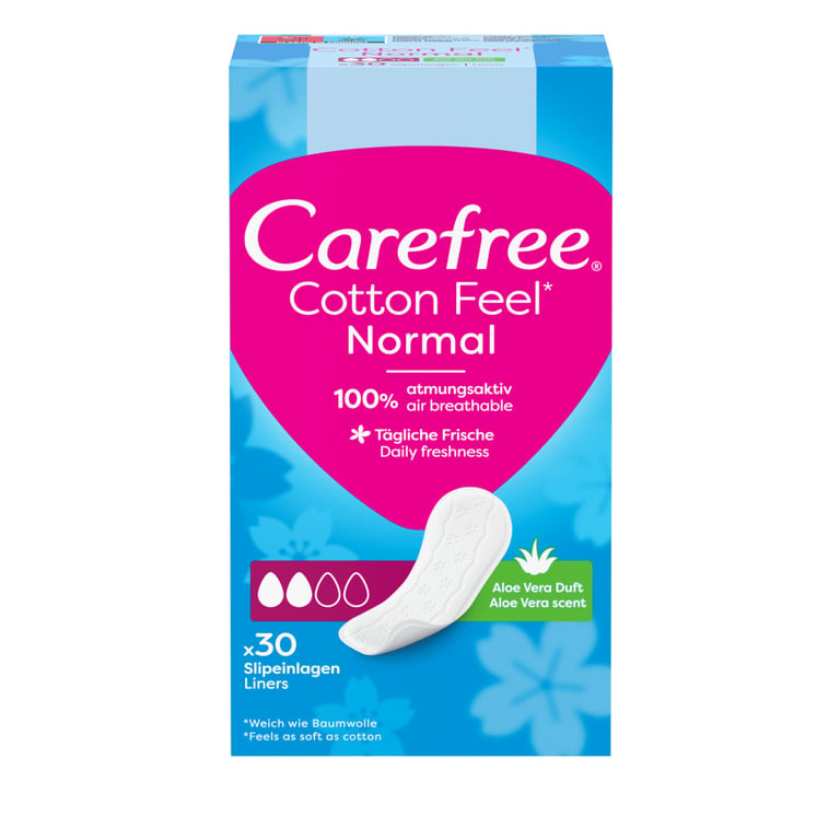 Гігієнічні прокладки Carefree Cotton Aloe з екстрактом бавовни й алое 30 шт. (3574661565040/3574661486147) - фото 1