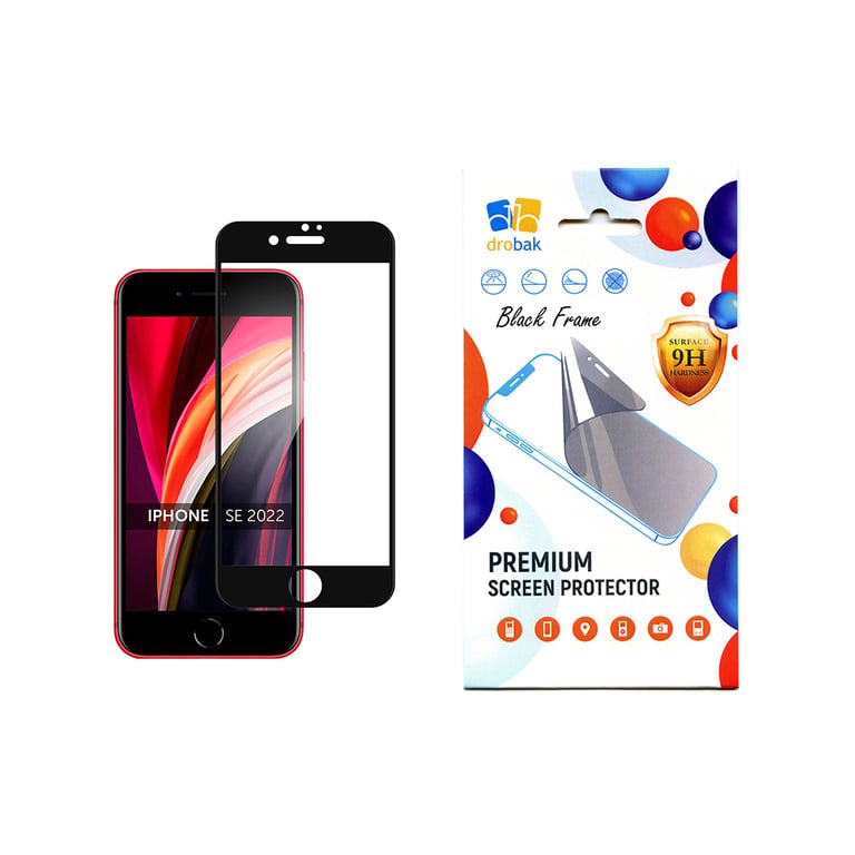 Скло захисне Drobak Apple iPhone SE 2022 (Black) (505047) - фото 1