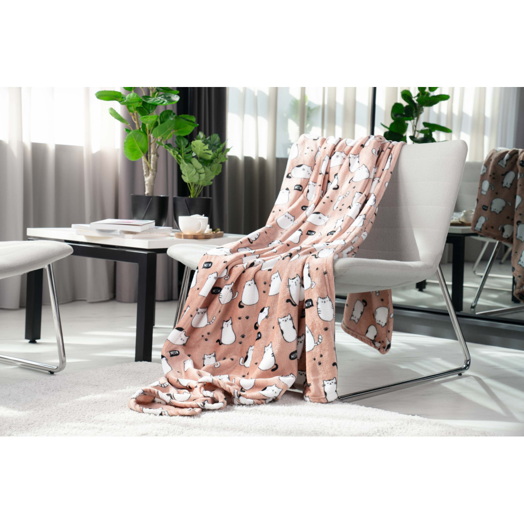 Плед Ardesto Flannel котики, 160х200 см (ART0108PB) - фото 2 Плед Ardesto Flannel котики, 160х200 см (ART0108PB) - фото 2