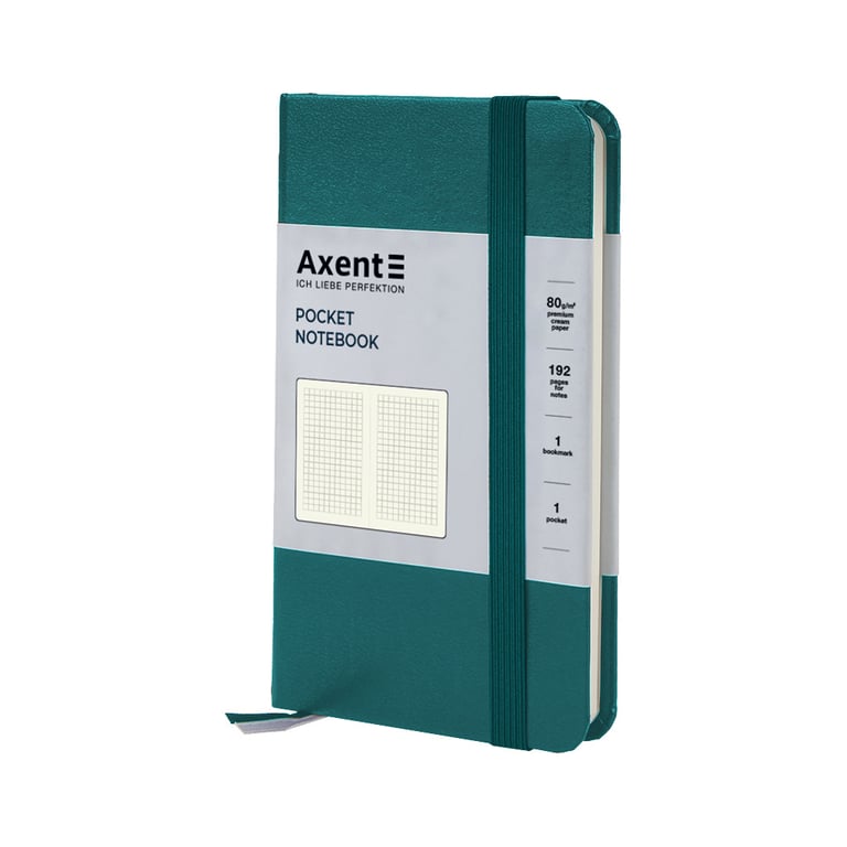 Книга записна Axent Partner, 95x140 мм, 96 аркушів, клітинка, малахітова (8301-31-A) - фото 2