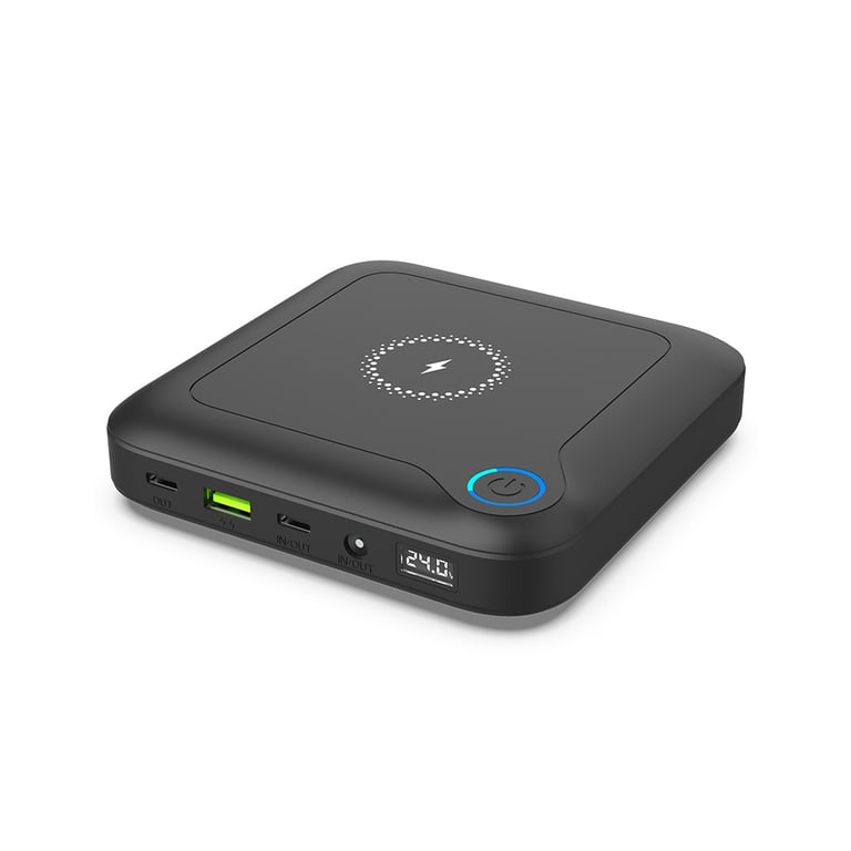 Батарея універсальна PowerPlant 24000mAh, PD/60W, DC 12-24V 9 connectors, QC/3.0, USB-C*2, USB-A, Wireless (PB930463) - фото 1