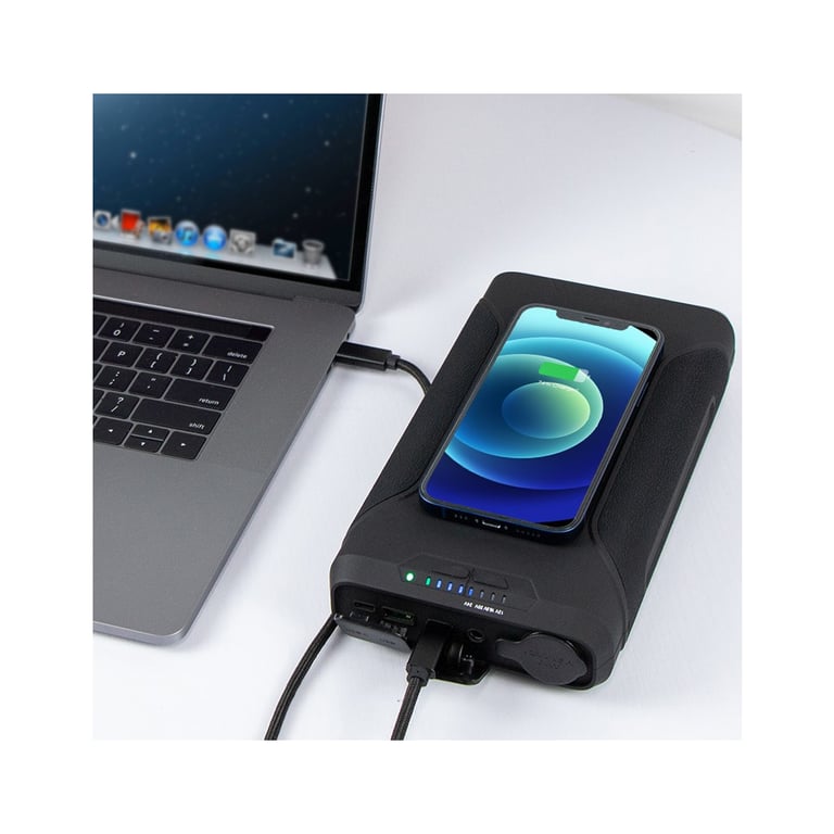 Батарея універсальна PowerPlant 72000mAh, PD/60W, DC 12-24V 9 connectors, QC/3.0, USB-C*2, USB-A, Wireless (PB930456) - фото 3