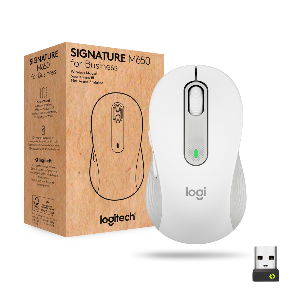 Мишка Logitech Signature M650 L Wireless Mouse for Business Off-White (910-006349) - головне фото