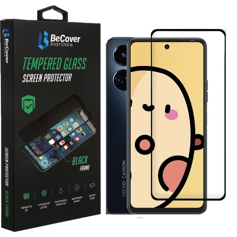 Скло захисне BeCover Tecno Camon 19 Neo (CH6i) Black (708168) - фото 1