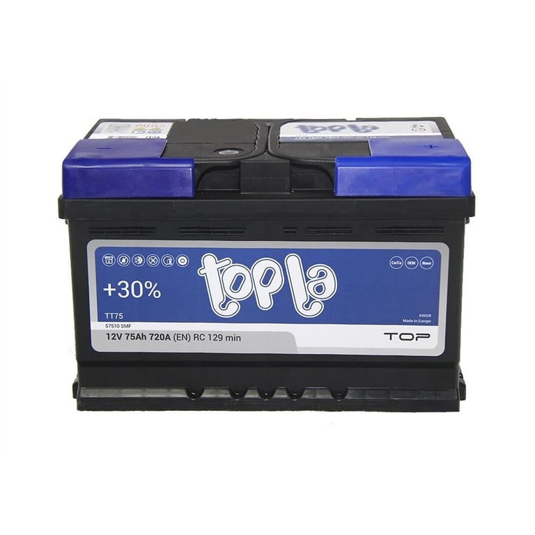 Акумулятор автомобільний Topla 75 Ah/12V TOP Euro (118 072) - фото 1