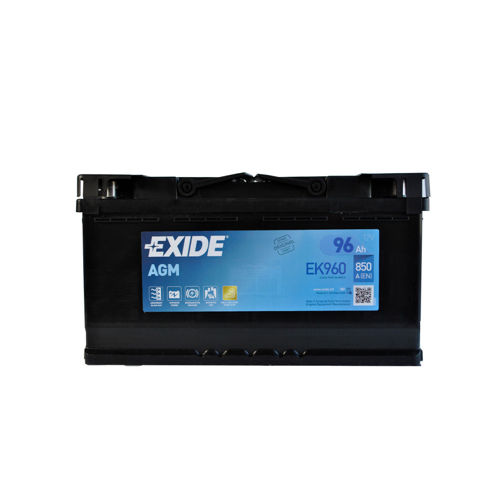 Акумулятор автомобільний EXIDE START-STOP AGM 96Ah Ев (-/+) (EK960) Акумулятор автомобільний EXIDE START-STOP AGM 96Ah Ев (-/+) (EK960)