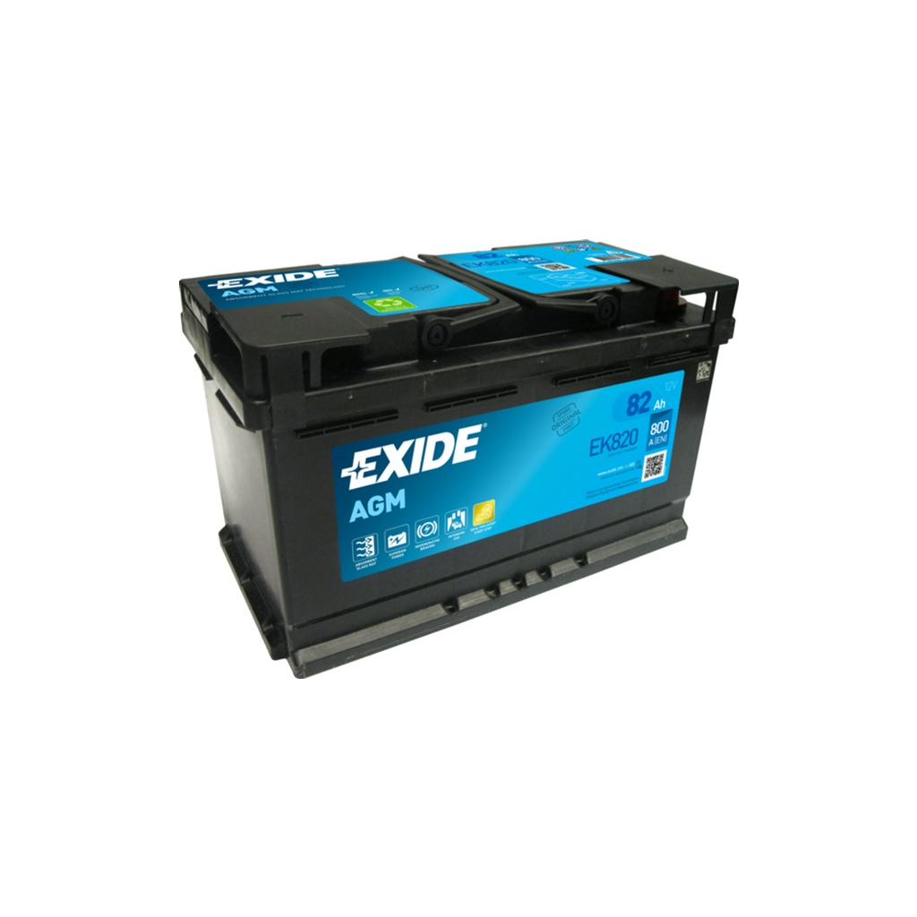 Акумулятор автомобільний EXIDE START-STOP AGM 82Ah Ев (-/+) (800EN) (EK820) - фото 1