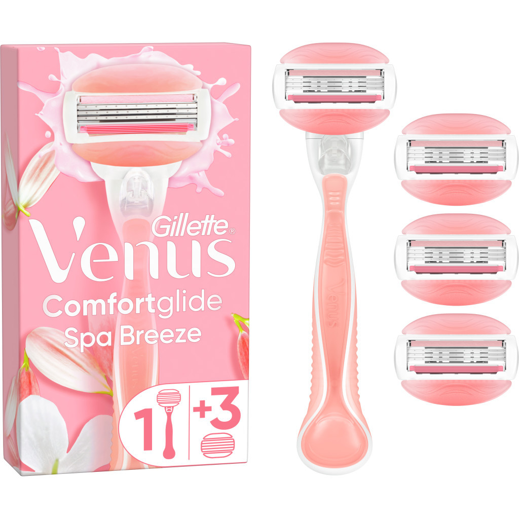 Бритва Gillette Venus Comfortglide Spa Breeze з 4 змінними картриджами (7702018469727) - фото 1 Бритва Gillette Venus Comfortglide Spa Breeze з 4 змінними картриджами (7702018469727) - фото 1