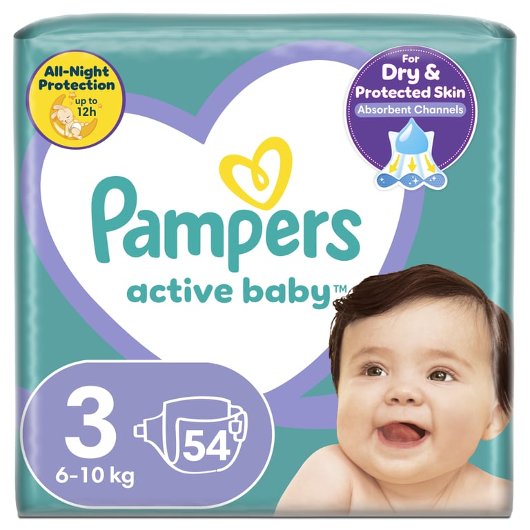 Підгузки Pampers Active Baby Розмір 3 (6-10 кг) 54 шт (8001090948977) - фото 1