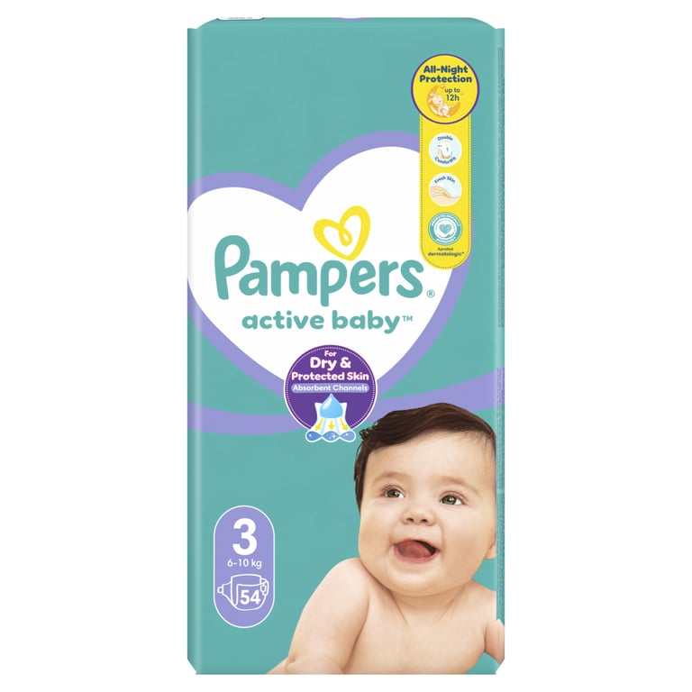 Підгузки Pampers Active Baby Розмір 3 (6-10 кг) 54 шт (8001090948977) - фото 2