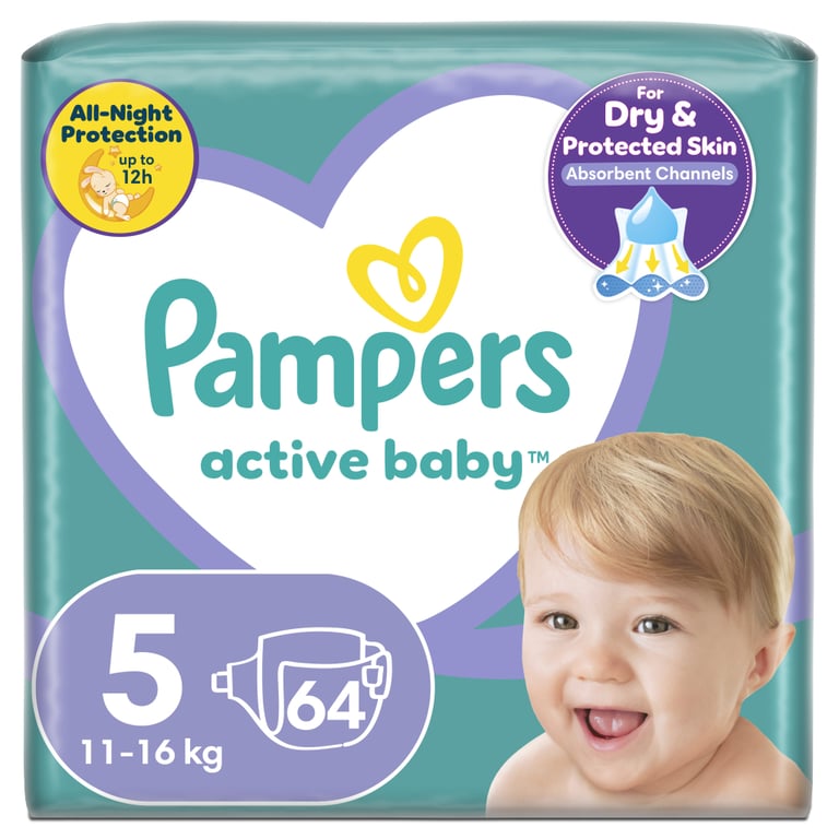 Підгузки Pampers Active Baby Junior Размер 5 (11-16 кг) 64 шт (8001090949974) - фото 1