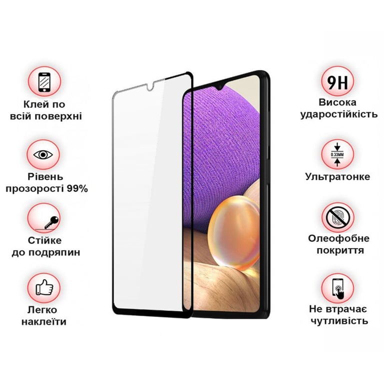 Скло захисне BeCover Samsung Galaxy A32 5G SM-A326 Black (708251) - фото 3