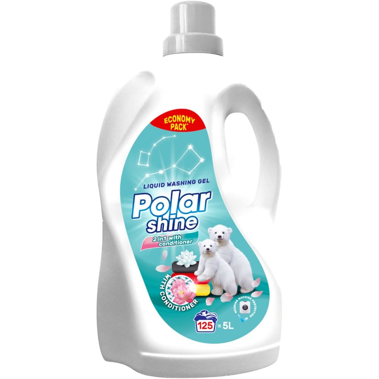 Гель для прання Polar Shine 2 в 1 Універсальний з додаванням кондиціонеру 5 л (4823069707446/4820268102003) - фото 1