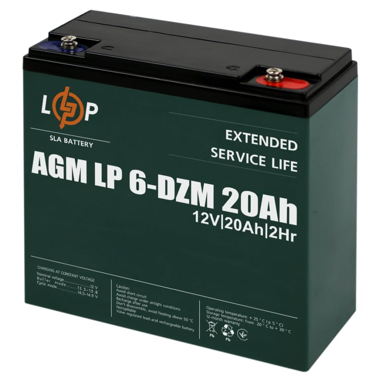 Батарея до ДБЖ LogicPower 12V 20Ah LP-6-DZM-20 (5438) — фото 1