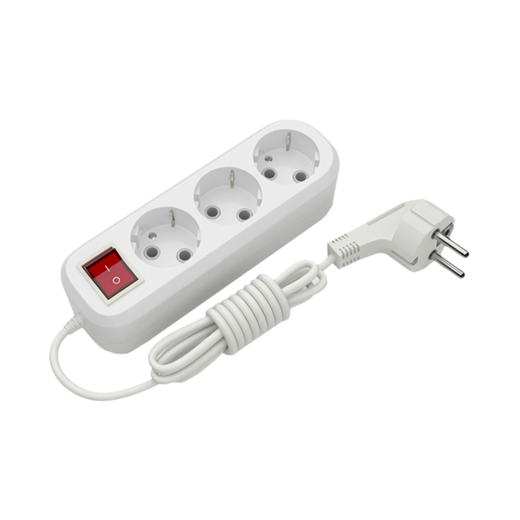 Мережевий подовжувач Electrum C-ES-1795 3.0m, 5 роз, white (C-ES-1795) Мережевий подовжувач Electrum C-ES-1795 3.0m, 5 роз, white (C-ES-1795)