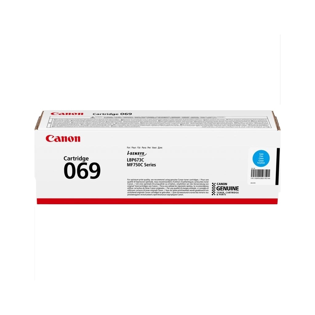 Картридж Canon 069 Cyan 1.9K (5093C002) - фото 1 Картридж Canon 069 Cyan 1.9K (5093C002) - фото 1