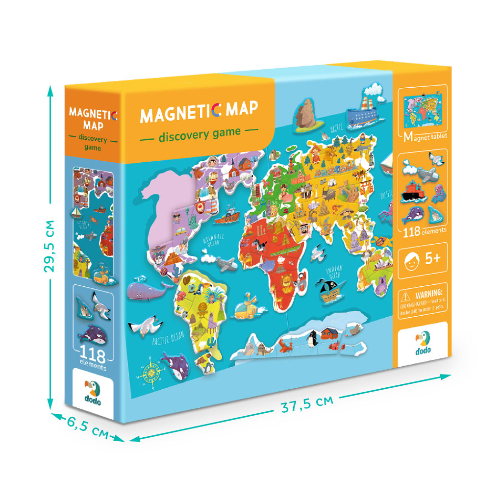Настільна гра DoDo Магнітна Мапа (200201) - фото 3 Настільна гра DoDo Магнітна Мапа (200201) - фото 3