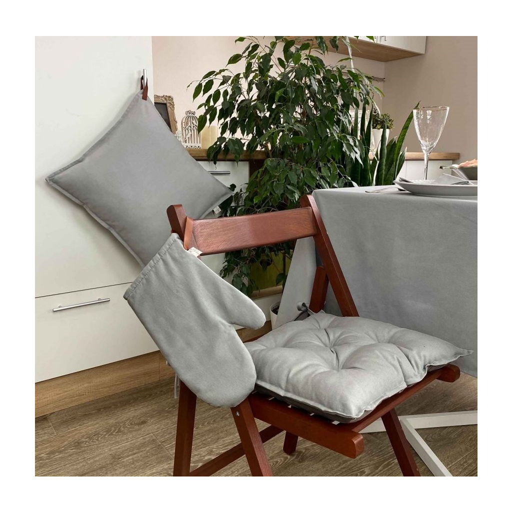 Подушка на стілець Прованс Сіра 40х40 (4823093429628) - фото 3 Подушка на стілець Прованс Сіра 40х40 (4823093429628) - фото 3